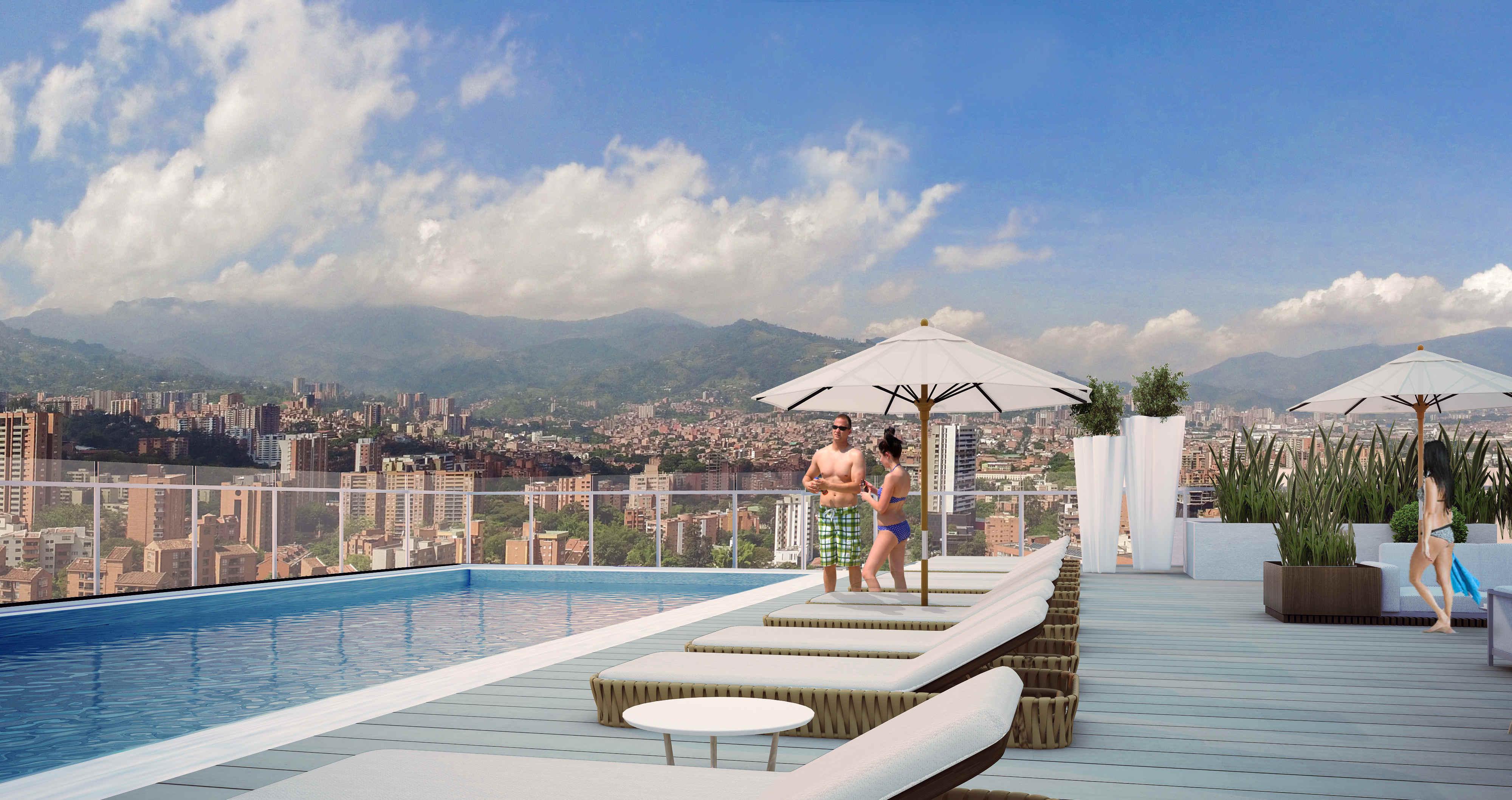 Hotel York Luxury Suites Medellin By Preferred Luaran gambar Skyline pool